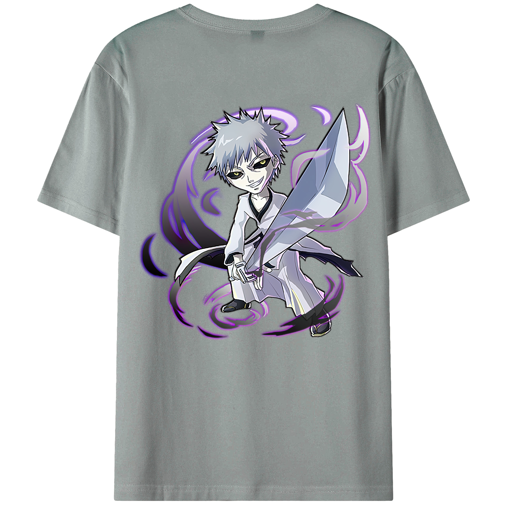 （画像用） ブリーチ 黒崎一護（くろさき いちご）BLEACH Kurosaki Ichigo 綿100％ メンズ半袖Tシャツ（バックプリント） 通気性